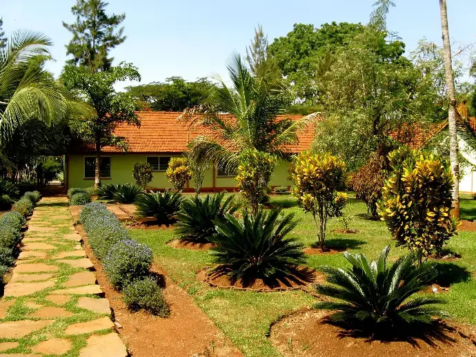 The Birders Block at Masindi Hotel, seen across the gardens
