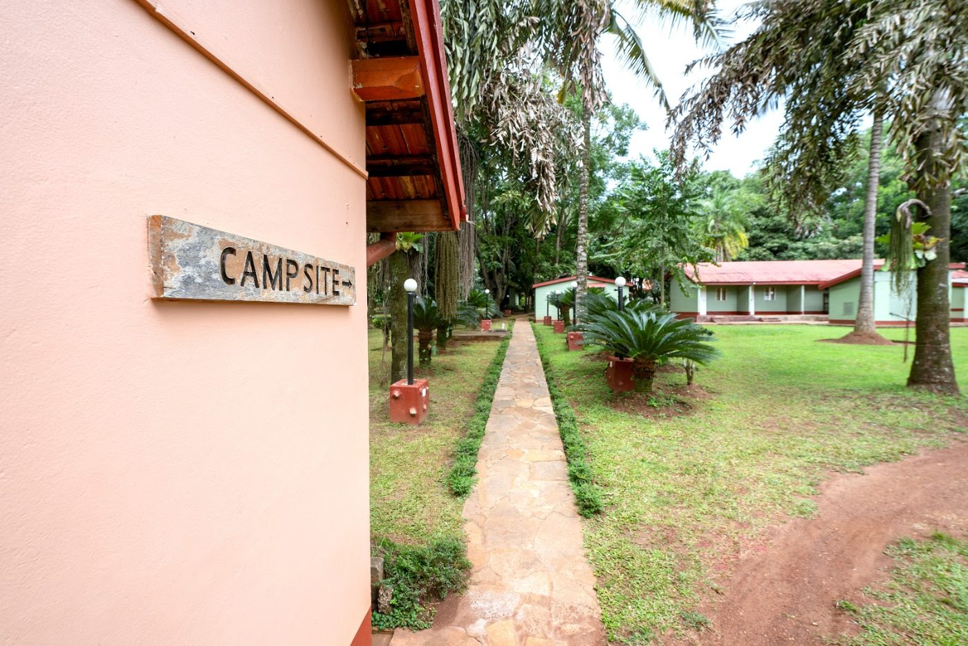 The Camp Site sign at Masindi Hotel