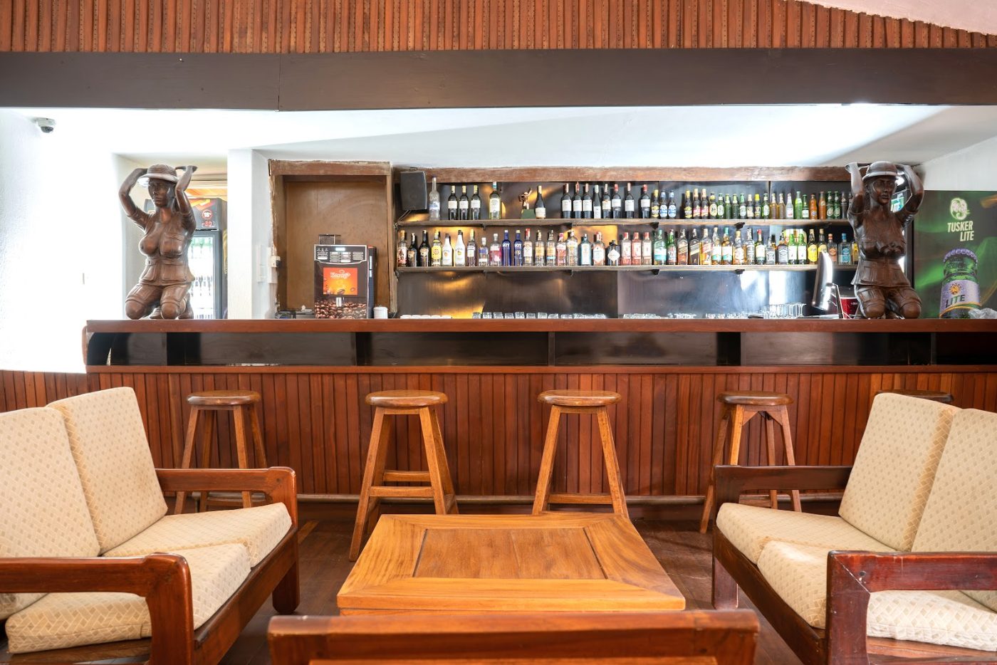The original Hemingway Bar at Masindi Hotel, named after Ernest Hemingway