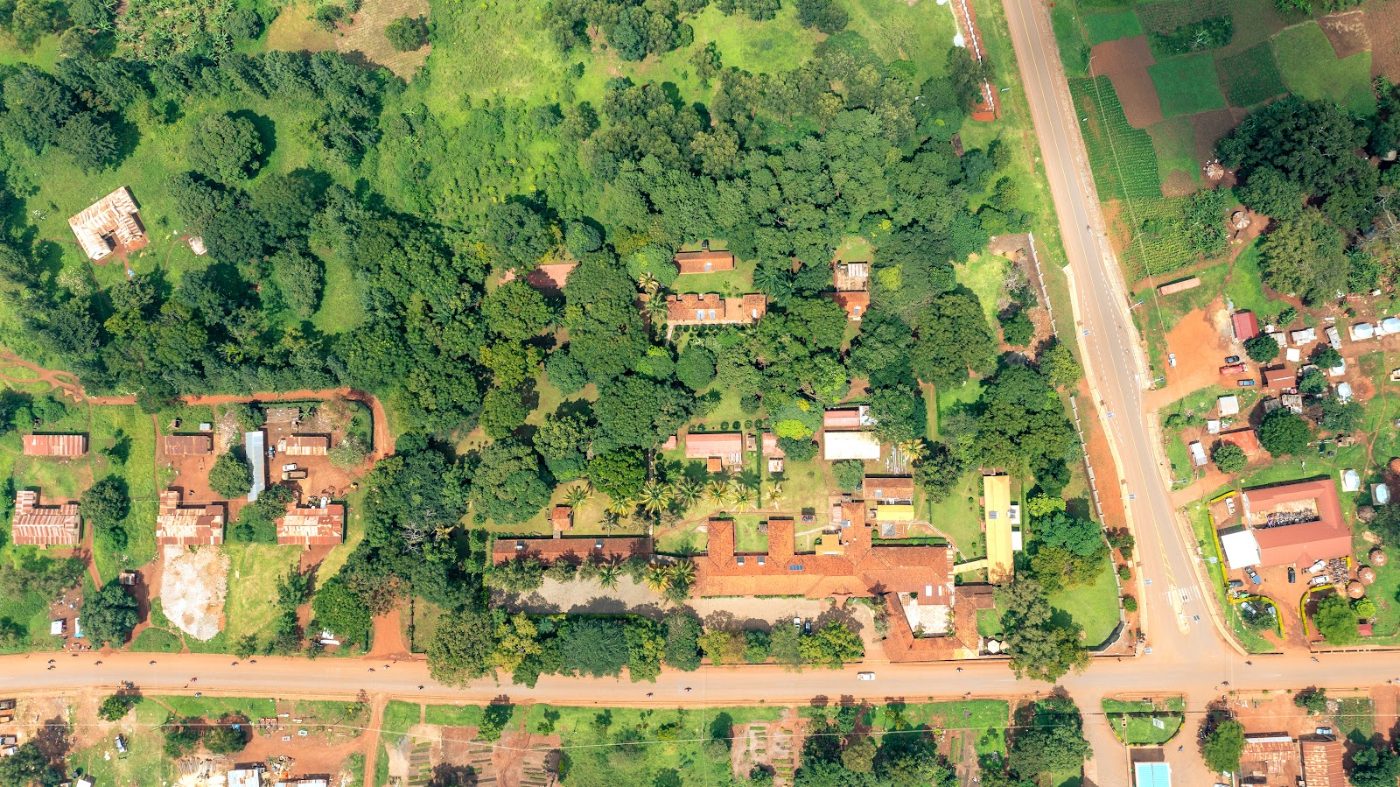 Masindi Hotel and its grounds seen from the air